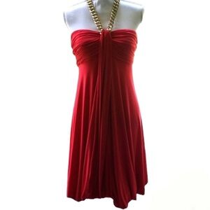 JS Collections Red Strapless Dress